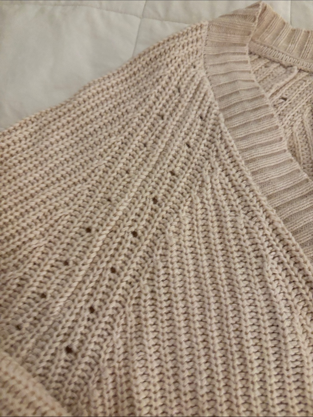 GAP Cream Ribbed Button-Front Cardigan - Picture 3 of 9